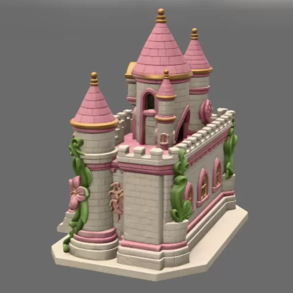 Enchanted Heart Blossom Castle STL File for 3D Print - Model preview 8