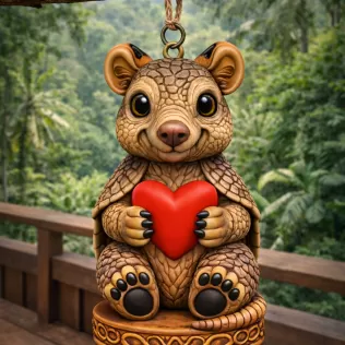 Cute Armadillo with Heart – 3D Printable STL File - Model thumbnail 2