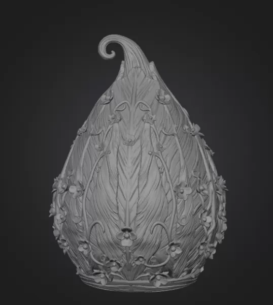 Enchanted Leaf Fairy House STL File 3D Printable Fantasy Cottage - Model preview 10
