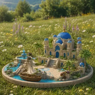 Azure Oasis Palace STL File for 3D Print - Model thumbnail 3