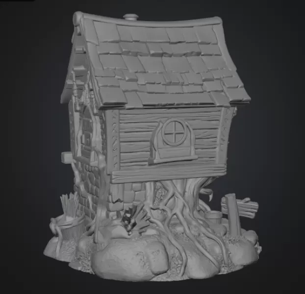 Enchanted Vineyard Cottage STL File for 3D Print - Model preview 10