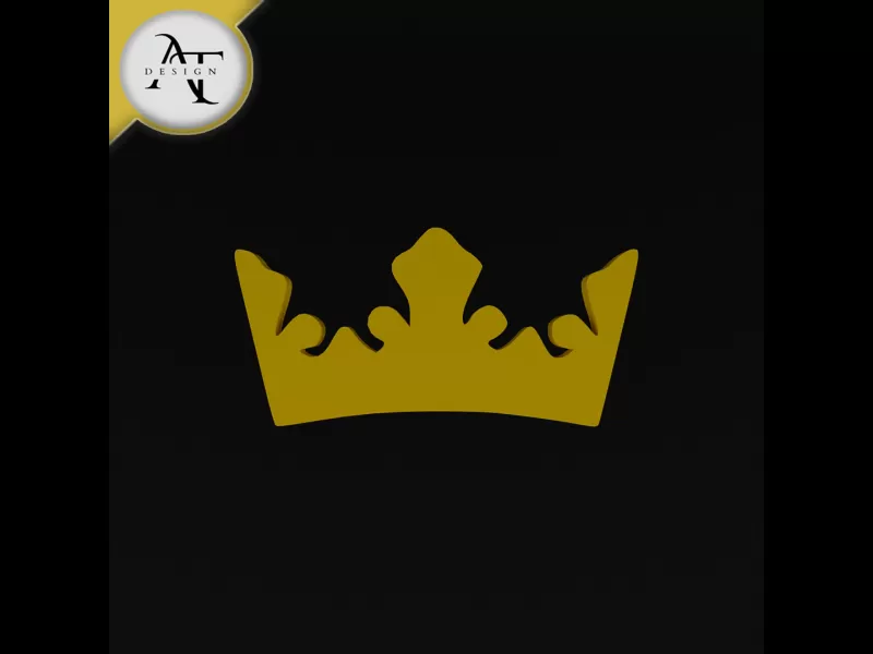 Simple Crown Symbol - 2D Art - Model preview 1