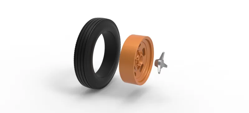 Wheel of Vintage Dirt race car V5 Scale 1:25 - Model preview 9
