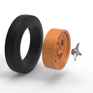 Wheel of Vintage Dirt race car V5 Scale 1:25 - Model thumbnail 9