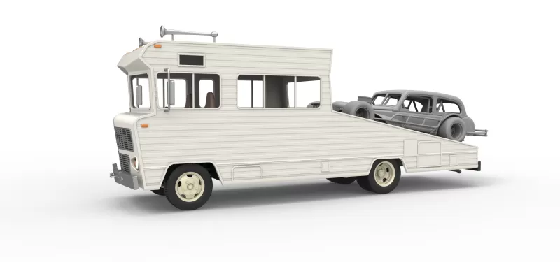 Vintage Transporter truck for Race car Version 7 Scale 1:25 - Model preview 2