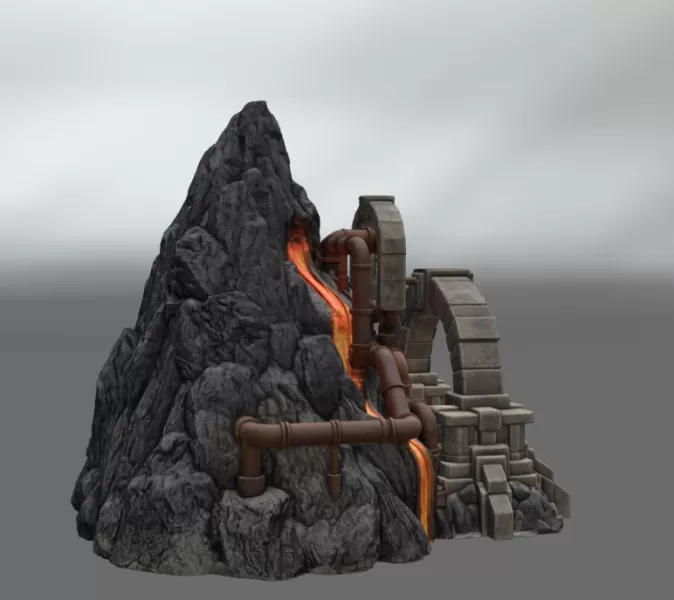 Dwarven Lava Forge STL File for 3D Print - Model preview 9