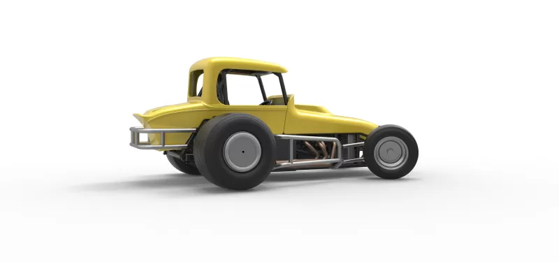 Vintage Sprint car while turning Version 2 Scale 1:25 - Model preview 19