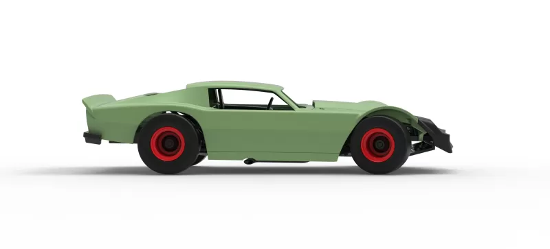 Vintage Dirt late model Race car Version 3 while turning 1:25 - Model preview 22