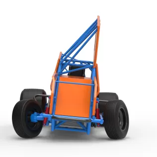 Winged Sprint car Version 2 while turning Scale 1:25 - Model thumbnail 7