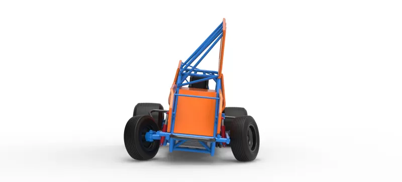 Winged Sprint car Version 2 while turning Scale 1:25 - Model preview 7