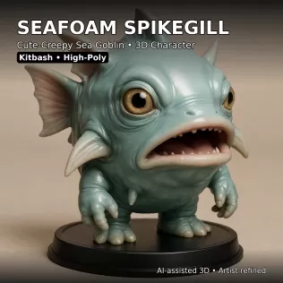 Sea Goblin Monsters – 10 High-Poly Kitbash Creature Pack - Model thumbnail 18