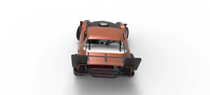 Vintage Dirt late model Race car V4 while turning Scale 1:25 - Model preview 17