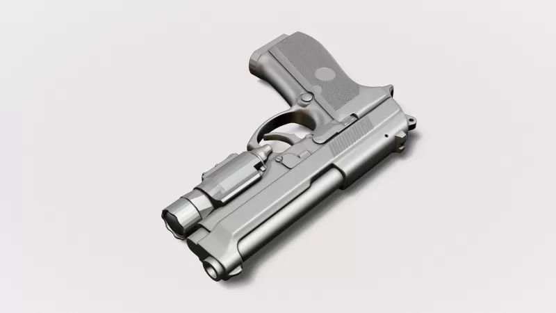 Beretta M9 with Tactical Flashlight #RoZ - Model preview 4