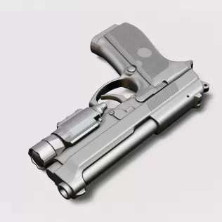 Beretta M9 with Tactical Flashlight #RoZ - Model thumbnail 4