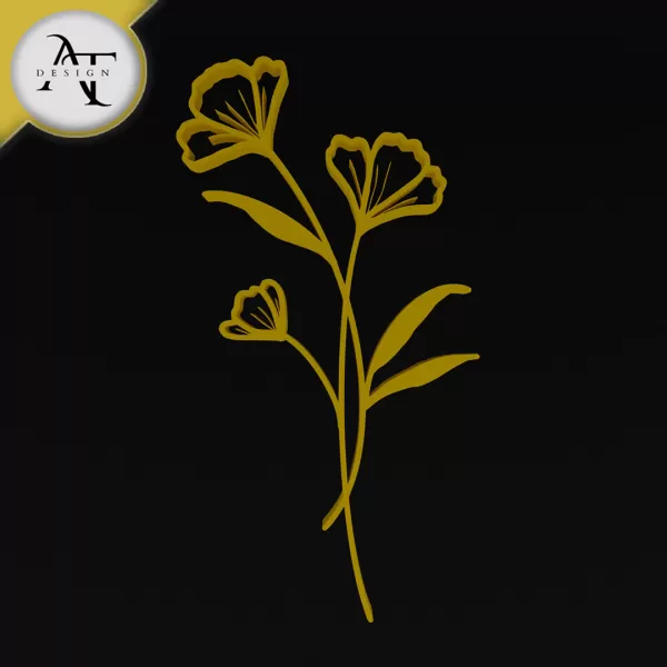 Flower - 2D Wall Art Decor - Model preview 1