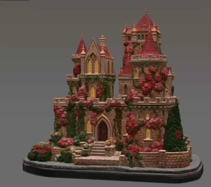 Bougainvillea Castle STL File for 3D Print - Model preview 13