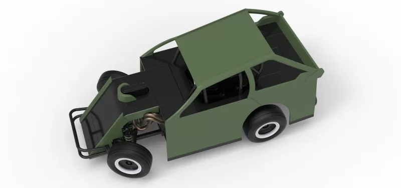 Mod Lite Race car while turning Version 2 Scale 1:25 - Model preview 4