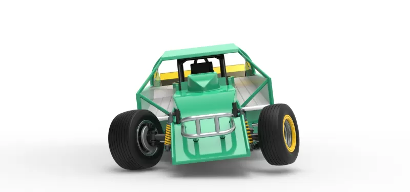 Northeast Dirt Modified stock car while turning V2 Scale 1:25 - Model preview 7
