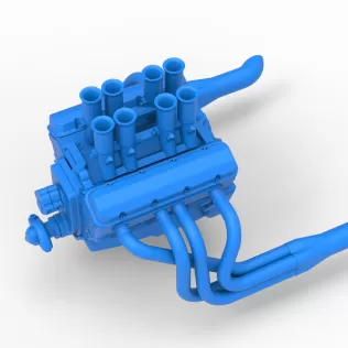 Engine of Vintage Supermodified stock car Version 4 Scale 1:25 - Model thumbnail 3