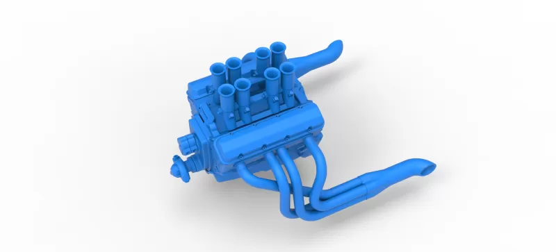 Engine of Vintage Supermodified stock car Version 4 Scale 1:25 - Model preview 3