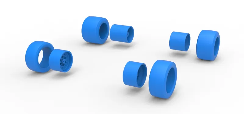 Wheel Set of Pavement Silver Crown Car Version 2 Scale 1:25 - Model preview 9