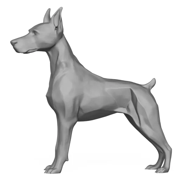 Doberman Dog 3D Print Model - Model preview 3