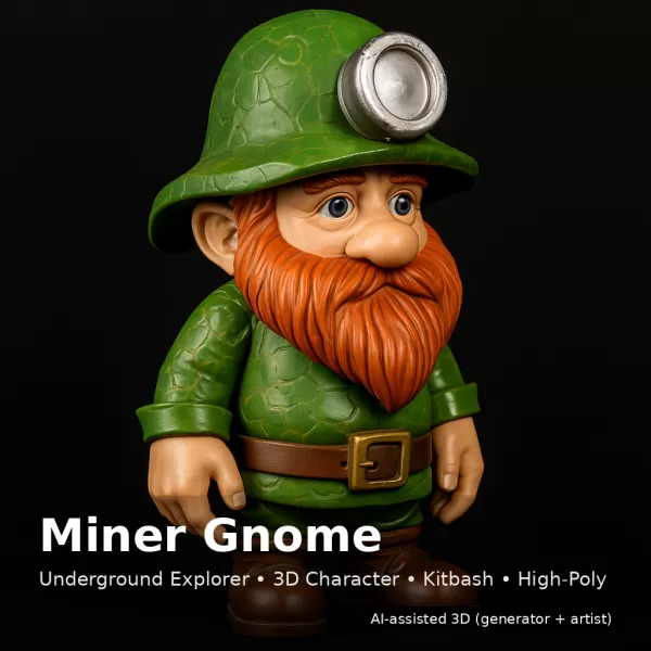 Woodland Gnome Collection (10 High-Poly Kitbash Characters) - Model preview 10