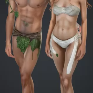 Adam und eva er umarmt sie - Model thumbnail 1