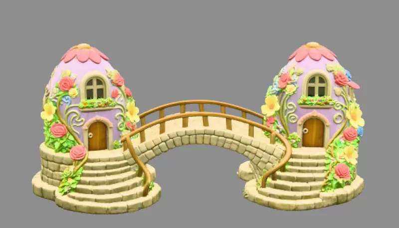 Eggbridge – Fantasy Easter Egg Bridge | 3D Printable - Model preview 3