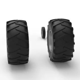 Wheel Set of Vintage Pulling tractor Version 2 Scale 1:25 - Model thumbnail 8