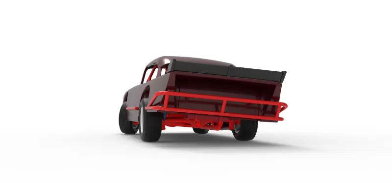 Vintage Dirt Modified stock car V9 while turning Scale 1:25 - Model preview 15