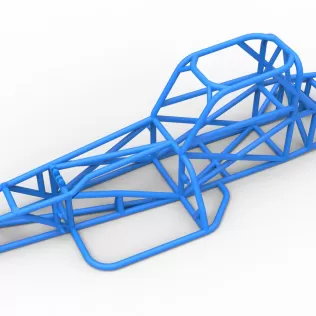 Frame of Supermodified front engine race car V4 Scale 1:25 - Model thumbnail 2