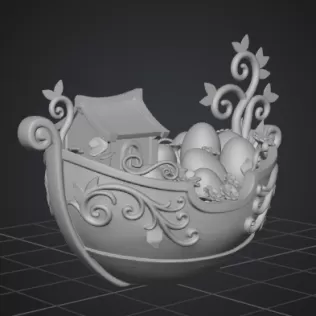 Fantasy Easter Egg Boat STL File– 3D Printable Easter Decoration - Model thumbnail 11