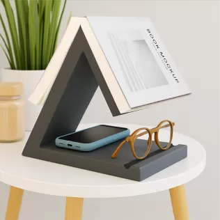 Triangle Book Holder, Tablet; Kindle; Cup Holder, Table or Night