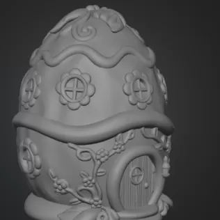 Cute Fantasy Egg House - STL File - Model thumbnail 7