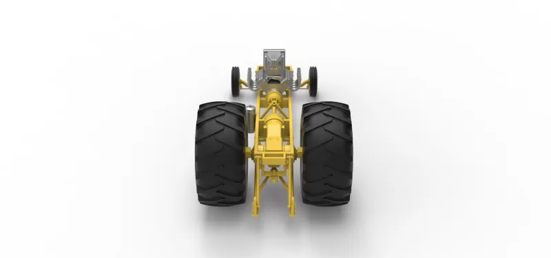 Vintage Pulling tractor Base Version 2 Scale 1:25 - Model preview 17