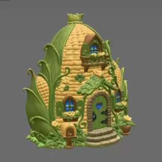 Corn Cottage STL File for 3D Print - Model thumbnail 7