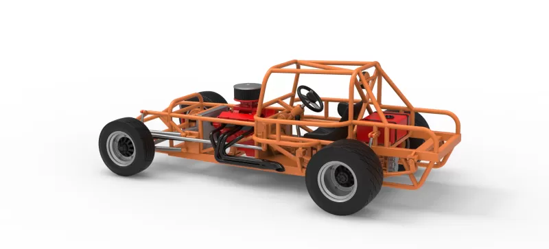 Vintage Dirt Modified stock car Base Version 8 Scale 1:25 - Model preview 12