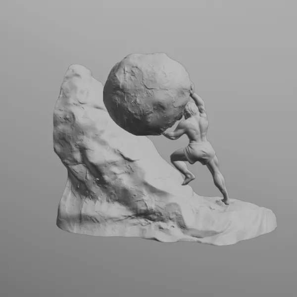 Sisyphus Bookends - Model preview 7