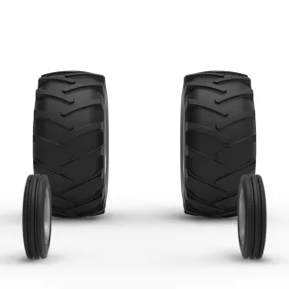 Wheel Set of Vintage Pulling tractor Version 2 Scale 1:25 - Model thumbnail 4