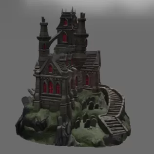 Shadowspire Gothic Manor STL File for 3D Print - Model thumbnail 6