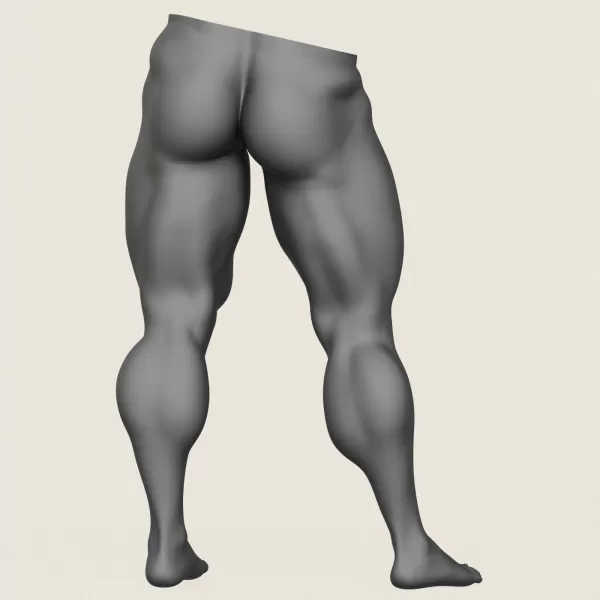 Muscular Man Leg Pose 07 - Model preview 5