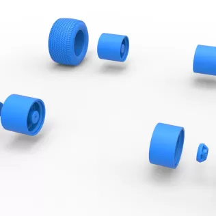 Wheel set of Northeast Dirt Modified stock car V5 Scale 1:25 - Model thumbnail 12