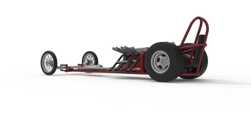 Vintage Front engine dragster Base Version 6 Scale 1:25 - Model preview 13
