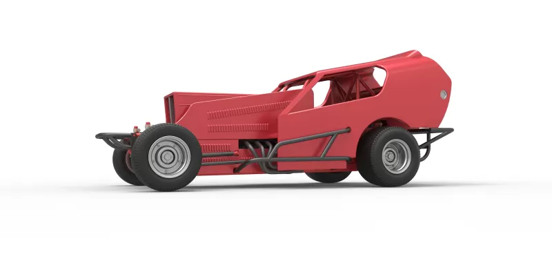 Vintage Dirt Modified stock car Version 4 Scale 1:25 - Model preview 2