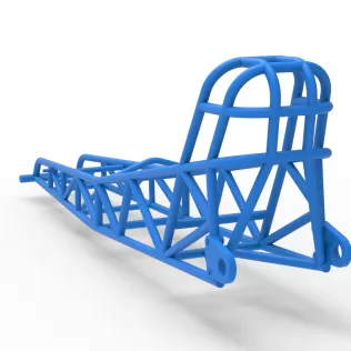 Frame of old school Front engine dragster Version 7 Scale 1:25 - Model thumbnail 10