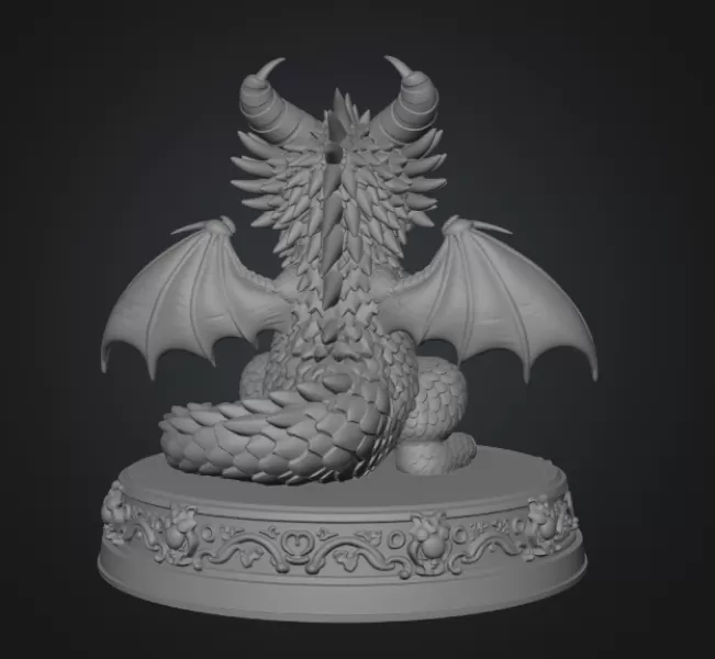 Grumpy Guardian Dragon STL File 3D Print - Model preview 9