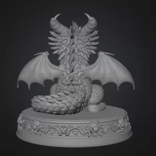 Grumpy Guardian Dragon STL File 3D Print - Model thumbnail 9