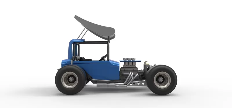 Vintage Winged Supermodified stock car Version 2 Scale 1:25 - Model preview 22