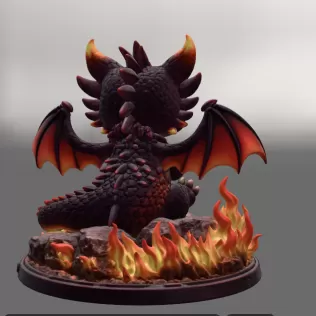 Cute Devil Dragon with Heart STL File 3D Print - Model thumbnail 5